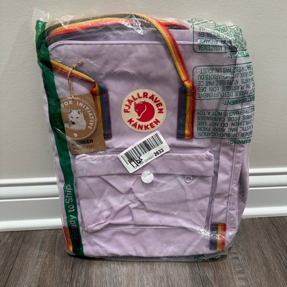 Fjallraven Kanken Pastel Lavender Rainbow Pattern Backpack - Picture 2 of 6